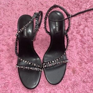 Studded black heel